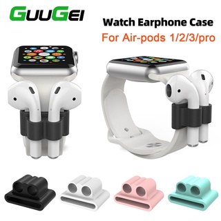 Kẹp giữ tai nghe Guugei không dây bằng silicon chống thất lạc thích hợp cho Air-pods 3 2 1 Pro