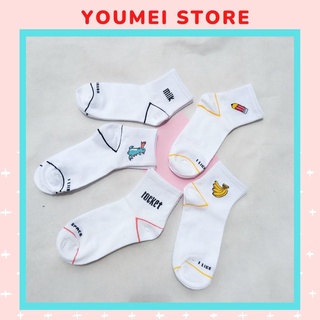 [Tất hàn quốc] Tất nữ cổ cao hàn quốc Banana mềm mại thoáng mát - Youmei T011