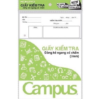 Tập giấy kiểm tra kẻ ngang Campus TP-BS70G-25 có chấm (25 tờ đôi) mặt giấy láng mịn, viết êm tay, tạo nét chữ đẹp
