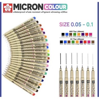 Bút line Sakura màu micron, bút nét màu, bút viền màu, bút chấm