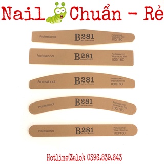 Dũa Móng Tay B281 Da Bò Cao Cấp, Dũa Phom Móng Bột 100/180 Siêu Bền