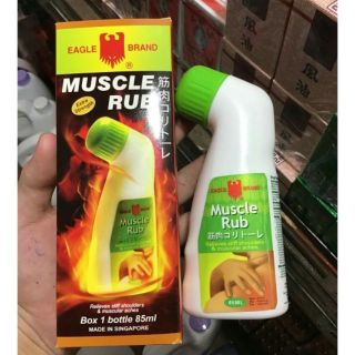 Dầu Nóng Xoa Bóp Con Ó EAGLE BRAND MUSCLE RUB Singapor Dạng Lăn Chai 85ml