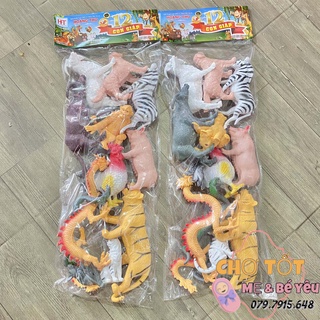 Bộ đồ chơi mô hình động vật 12 con giáp bằng nhựa Việt Nam an toàn cho bé HT7521