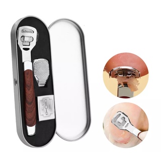 Dụng cụ chà gót chân tẩy tế bào chết đa năng kèm dao cạo gót chân - hộp bạc