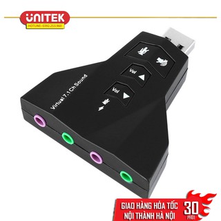 Cáp USB to Sound 3D Virtual 7.1 Phi thuyền 4 cổng (Đen)