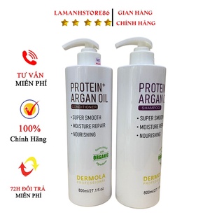 Dầu gội DERMOLA chống rụng tóc dưỡng ẩm phục hồi hương thơm nước hoa cặp 800ML