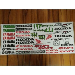 Bộ tem trang trí xe honda yamaha
