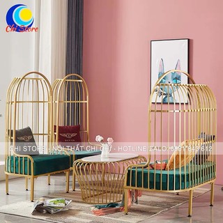 Ghế Lồng Chim Màu Vàng Gold Sang Chảnn