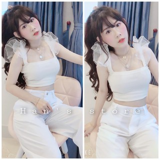 Áo xinh 2 dây đính bèo lưới vai xinh cute xinh xắn