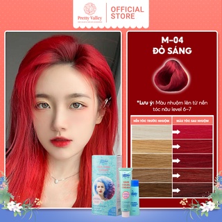 Thuốc nhuộm tóc màu đỏ sáng MOLOKAI, thuốc nhuộm tóc tại nhà chứa collagen tảo biển siêu dưỡng - Pretty Valley Store