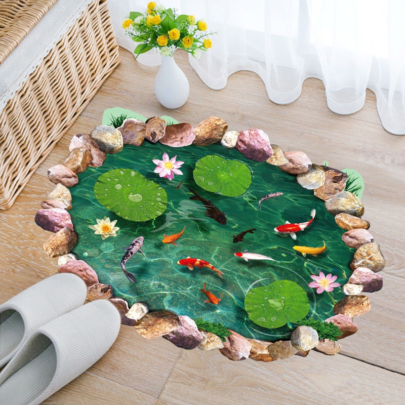 Decal dán tường Hồ cá 3D