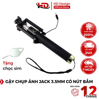 Gậy Chụp Ảnh Dùng Cho Điện Thoại Jack 3.5 Có Nút Bấm Hỗ Trợ Chụp Ảnh - Quay Phim - Chính Hãng HD DESIGN