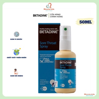 Dung dịch xịt họng Betadine 50ml , dung dịch xịt họng súc miệng Hàn Quốc - Monnie Kids