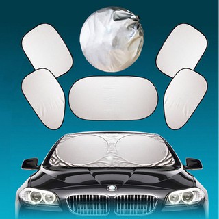 Bộ che nắng 6 miếng tráng bạc gấp gọn cho ô tô