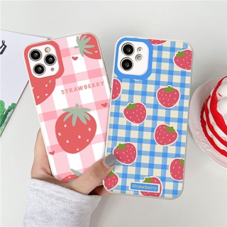 Ốp IPHONE hình Dâu tây Strawberry Caro ốp lưng iphone 8plus 6s 7 plus x xr xsmax 11 promax 12 11 13 promax vuông