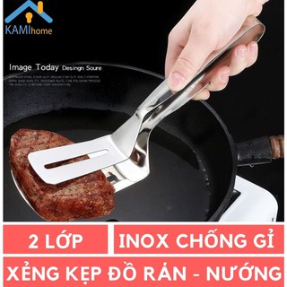 Xẻng kẹp lật đồ ăn Inox chống gỉ chuyên dùng Rán Nướng Xúc Pizza tiện lợi mã 20059 Kami