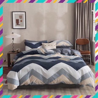 ( Hàng Nhập Khẩu ) Bộ Chăn Ga Gối Cotton Living 100% Cotton Hoạ Tiết Kẻ Mẫu Mới Nhất 2021