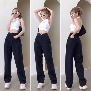 Quần Jeans Baggy Lưng Cao Ống Suông, Quần Jeans Baggy Nữ Ống Rộng, Quần Jeans Baggy Nữ Cạp Cao Ống Rộng