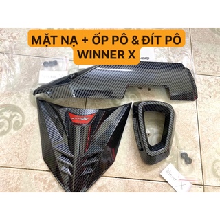 BỘ SẢN PHẨM MẶT NẠ ỐP PÔ VÀ ĐÍT PÔ WINNER X MÀU ĐEN VÂN CARBON THỜI TRANG - ĐÈN XE VIỆT