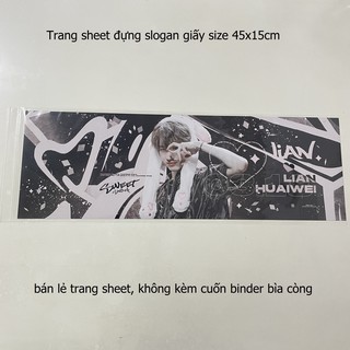 Trang sheet đựng slogan giấy size 45x15cm