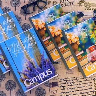 Vở Tập Campus B5 200 trang Vintage kẻ ly ngang định lượng 70 gsm, Tập vở học sinh sinh viên Campus 200 trang cổ điển