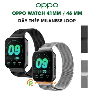 Dây đồng hồ Oppo Watch 41 46 mm dây đeo bằng thép không gỉ Milanese Loop có khóa nam châm