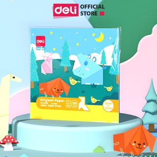 Bộ 100 tờ giấy thủ công nhiều khổ, giấy gấp origami, giấy gấp hạc DELI - 83631/ 83633/ 83634