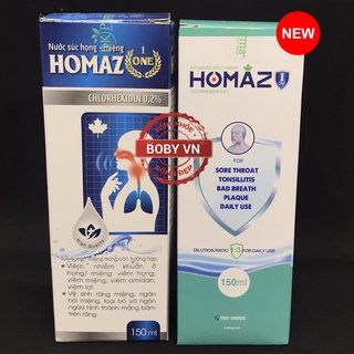 Nước súc họng - miệng Homaz - vệ sinh răng miệng, ngăn hôi miệng hỗ trợ viêm họng, viêm lợi.