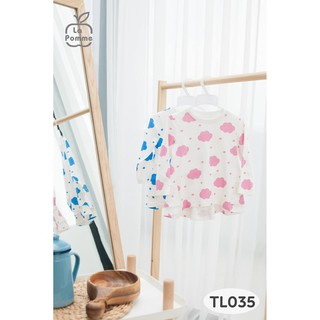 THANH LÝ LẺ SIZE- TL035 La pomme Áo dài tay bóng mây bèo hai tầng chất Jaquard cotton