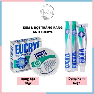 Combo KEM + BỘT đánh tẩy trắng răng Anh Eucryl