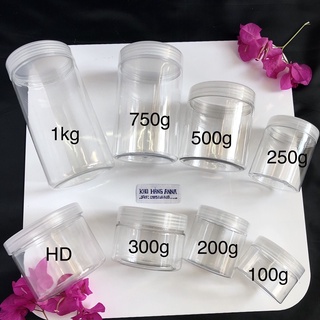 Hủ TRONG SUỐT nhựa lớn - Hủ Pet đựng gia vị / đựng thực phẩm 1kg/ 750g/ 500g/ 300g/ 250g/ 200g/ 100g