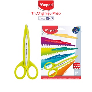 MAPED - Kéo cắt giấy hình răng cưa 5 mẫu lưỡi [Chính hãng]