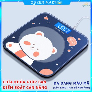 CÂN ĐIỆN TỬ CÂN SỨC KHỎE MÀN HÌNH LED SẠC PIN DÙNG PIN GIA ĐÌNH KÍNH CƯỜNG LỰC TẢI TRỌNG 180KG CAN DIEN TU - Q042