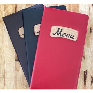 Quyển Menu - Cuốn Menu - Bìa Menu da cao cấp 10 - 20 lá (KT13x23,5)