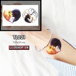 Hình Xăm Dán Sư Tử, Hươu TL021 (19x9cm)