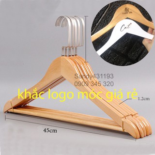 Móc Gỗ Vàng Thanh Ngang - Đầu Móc Dẹp ( Bộ 10 Móc)