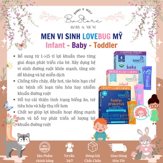 [Hàng Air - Cam kết chính hãng] Men Vi Sinh Cao Cấp LoveBug Mỹ cho bé từ 0-6m / 6-12m / 1-4y