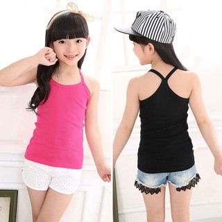 Áo ba lỗ màu trơn phong cách cá tính dành cho bé gái