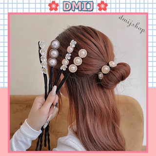 [Mã FAMARAL2 giảm 10K đơn 50K]Dụng cụ búi tóc đính ngọc quấn dẻo đồ cột tóc hàn quốc nhiều màu