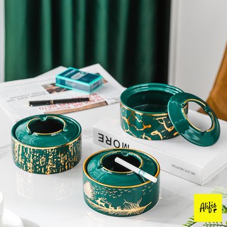 Gạt tàn, gạt tàn sứ phong cách Bắc Âu – sẵn hai màu xanh cổ vịt và trắng sang trọng – nội thất phòng khách
