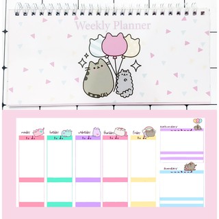 Sổ kế hoạch tuần pusheen hoạt hình WPI8 Weekly Planner 52 trang
