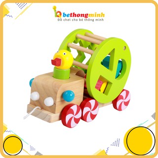 Xe vịt thả hình - Đồ chơi gỗ giáo dục an toàn cho bé