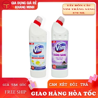 Gel Tẩy Bồn Cầu Vim Trắng Sáng Hương Chanh Sả, Than Hoạt Tính Chai 880ml