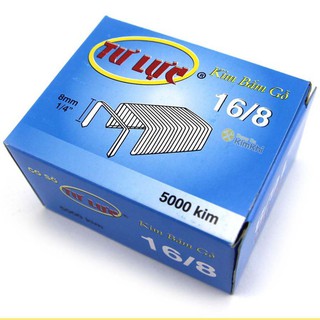 Hộp Ghim Bấm Gỗ Tự Lực 5000 Cái Loại 16/8 (Chính Hãng)
