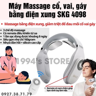 (CÓ SẴN) Máy Massage Cổ Vai Gáy Điện Xung SKG 4098 Bản 2022: Hàng Nội Địa Cao Cấp của Trung Quốc - Kèm Remote Điều Khiển