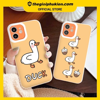 Ốp iphone - Ốp lưng iphone cạnh vuông viền camera Vịt mỏ nhọn dành cho ip 6 đến 14promax - ng155