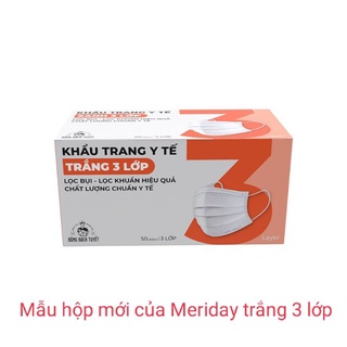 Khẩu trang y tế 3 lớp màu trắng Bông Bạch Tuyết.