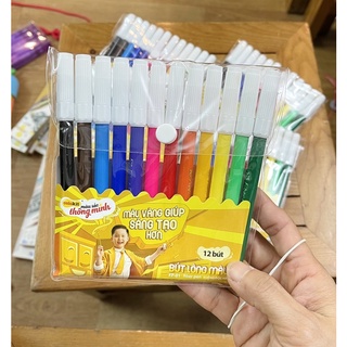 bộ bút dạ tô màu 12 màu khác nhau loại đẹp