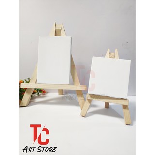 Canvas mini, Canvas 10x10cm kèm giá vẽ nhỏ trang trí