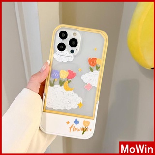 iPhone Case Acrylic Invisible Folding Stand Silicone Soft Case Airbag Shockproof Cover Camera Flower Cloud Compatible For iPhone 11 Pro Max 13 Pro Max 12 Pro Max 7Plus xr XS Max